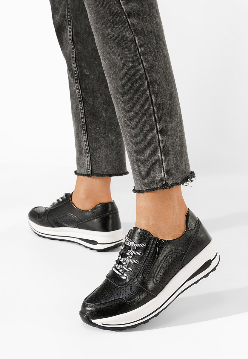 Cidra fekete női bőr sneaker