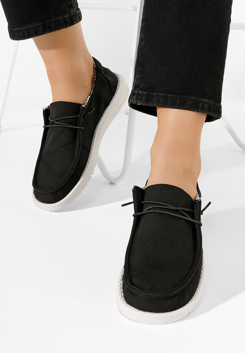 Velonia fekete fűzős női cipő