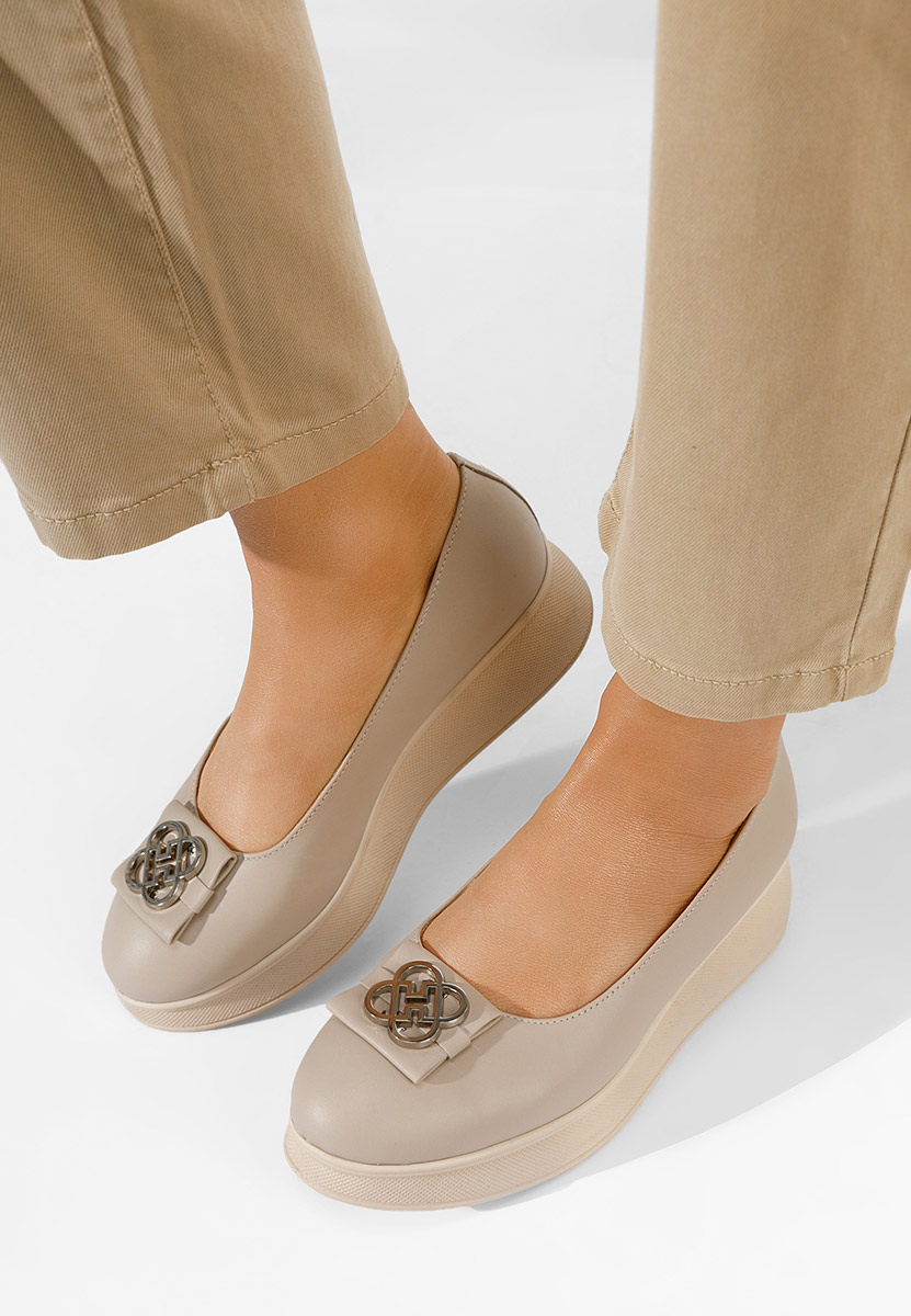 Varela bézs telitalpú platform balerina