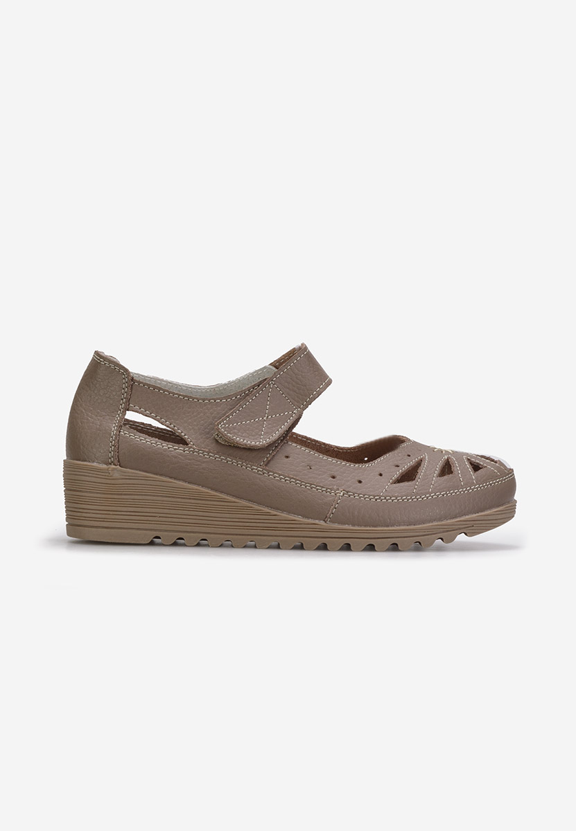 Cassina khaki balerina platform cipő