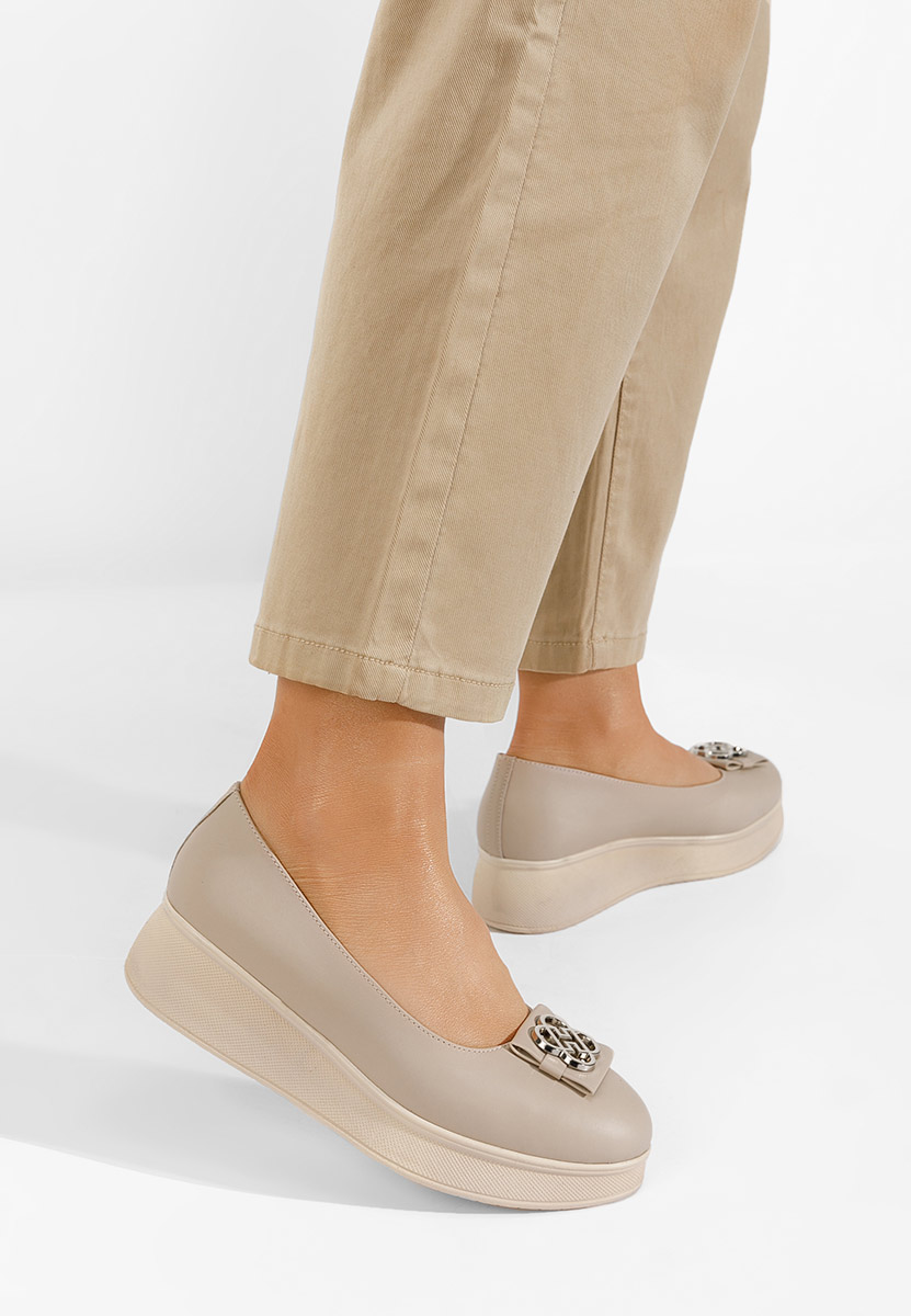 Varela bézs telitalpú platform balerina