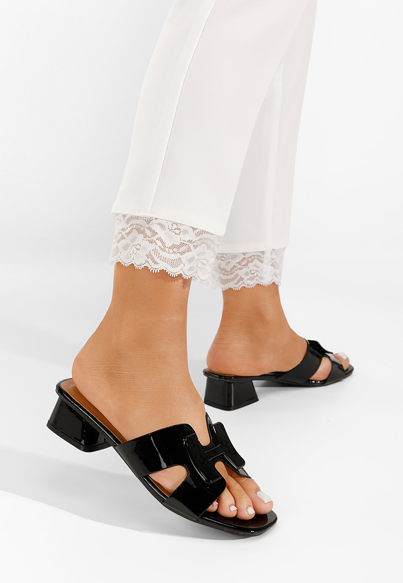 Loreleia fekete magassarkú papucs