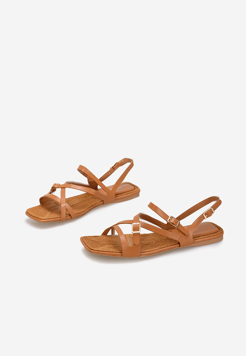 Sresa camel lapos talpú szandál