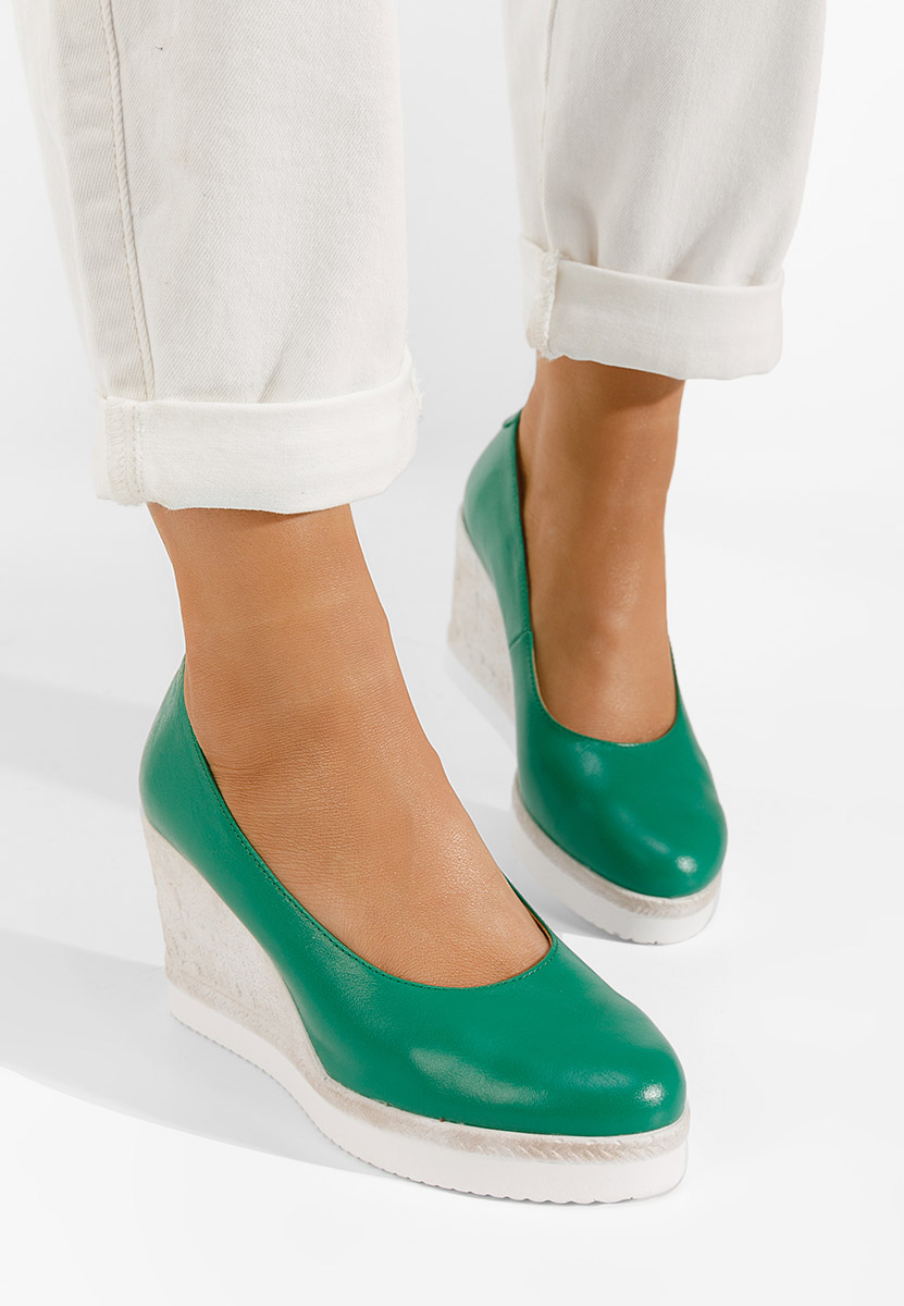 Kaira zöld platform cipők