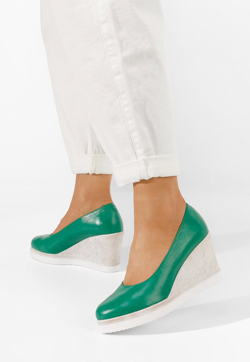 Kaira zöld platform cipők