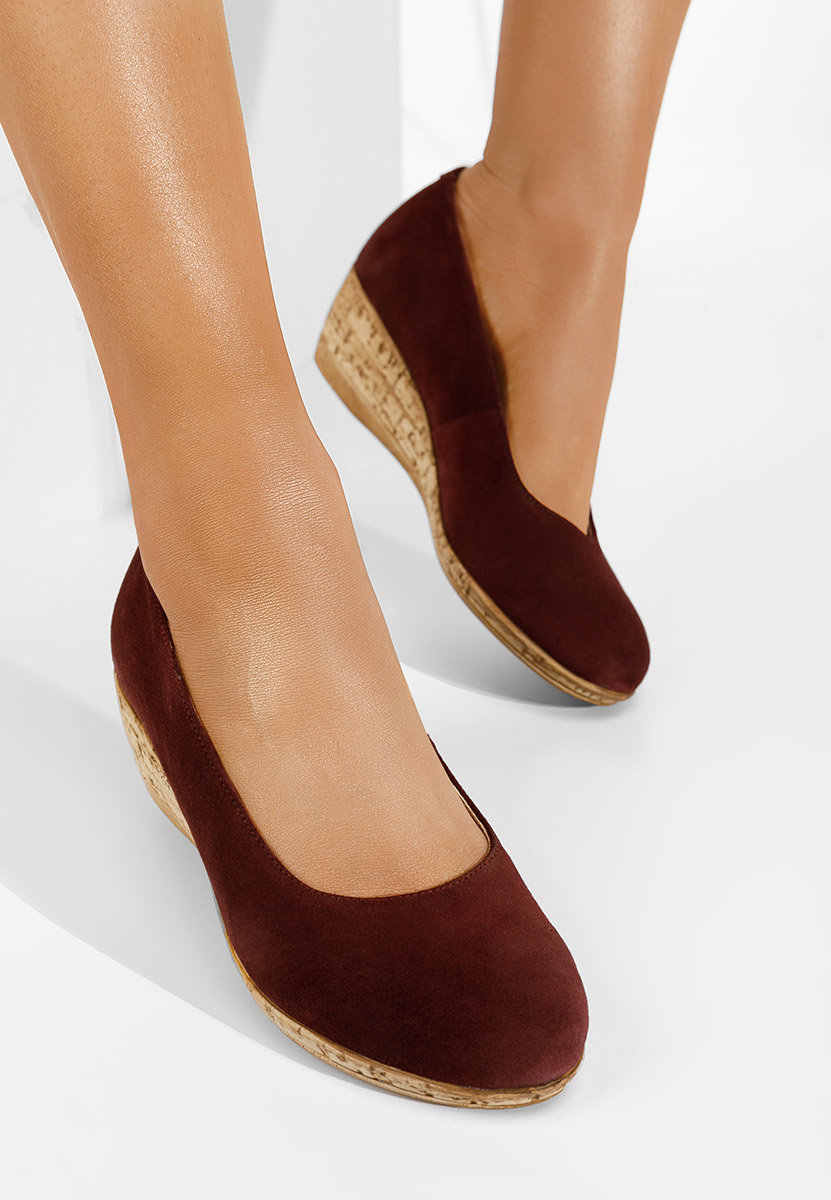 Sonia borvörös platform cipők