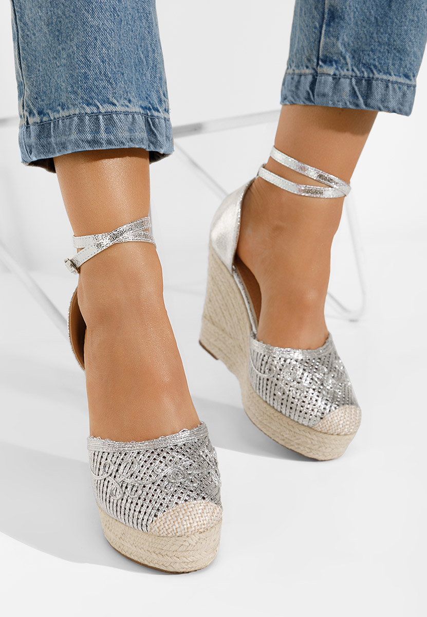 Jolyne ezüst espadrilles szandál