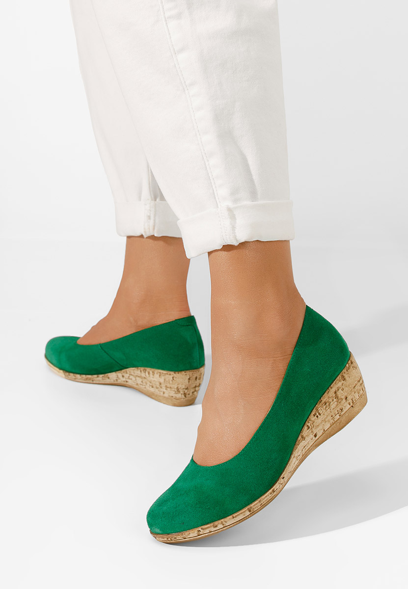 Sonia zöld platform cipők