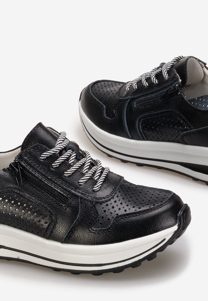 Cidra fekete női bőr sneaker