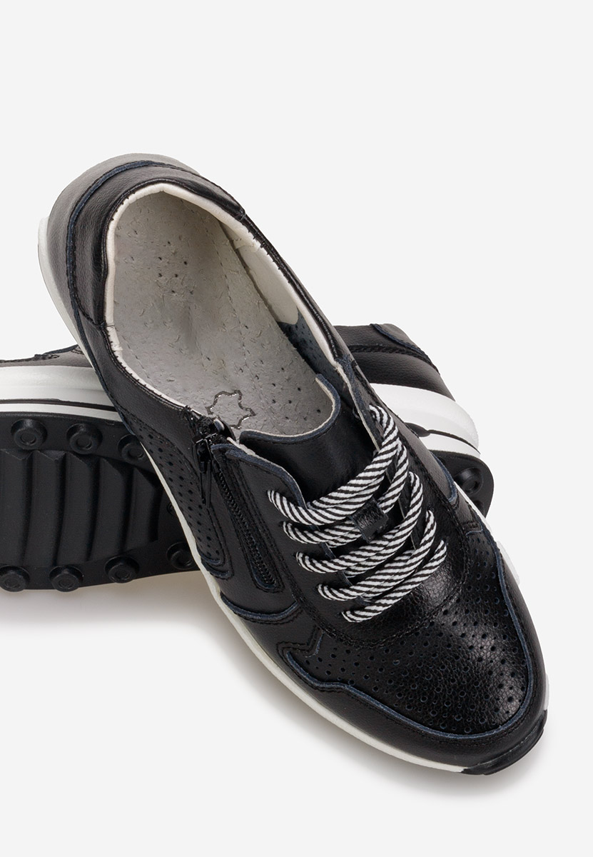 Cidra fekete női bőr sneaker