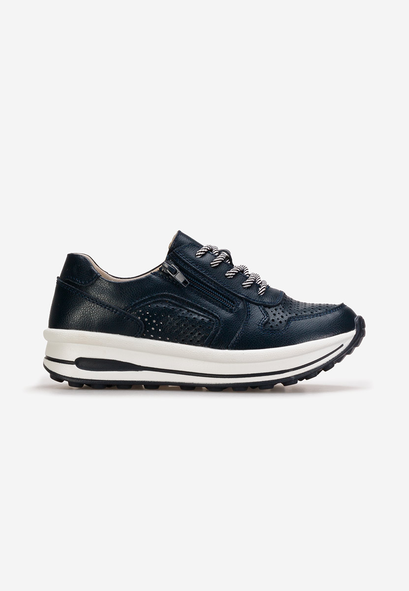 Cidra tengerészkék női bőr sneaker