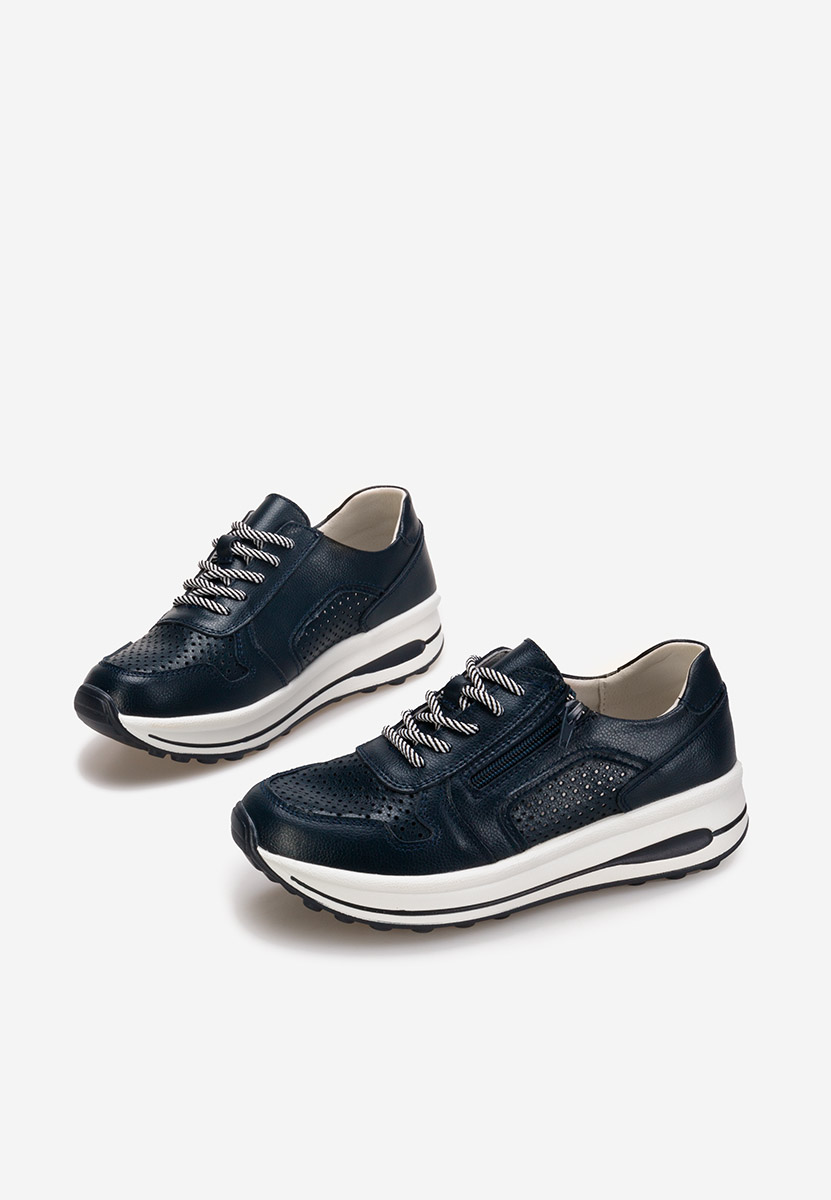 Cidra tengerészkék női bőr sneaker