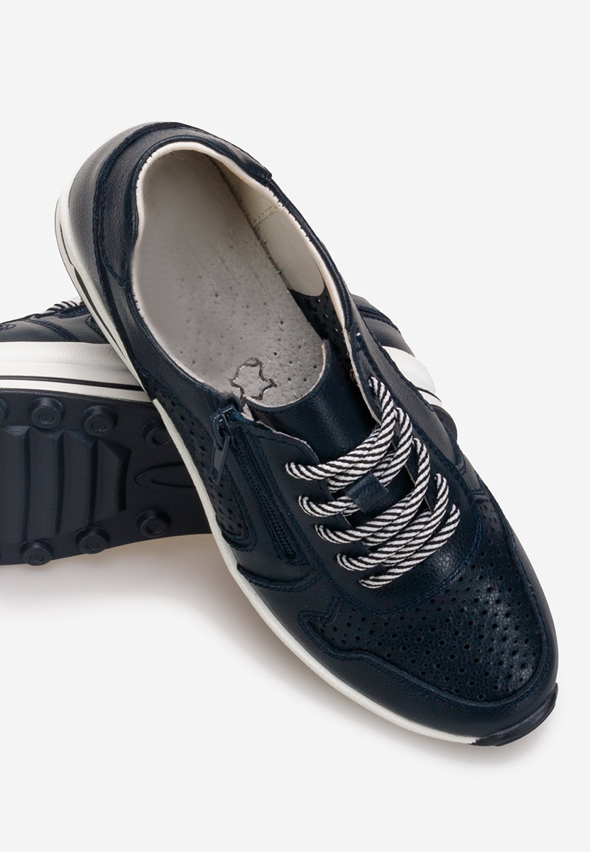 Cidra tengerészkék női bőr sneaker