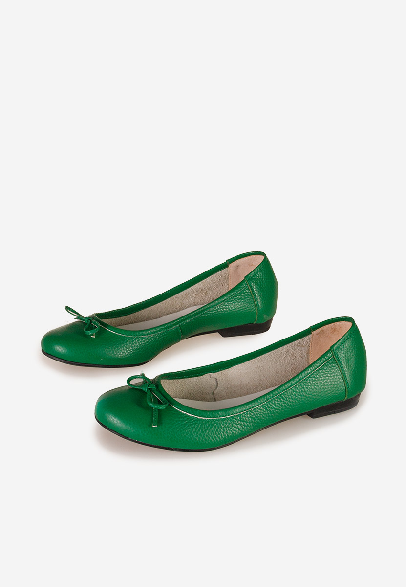 Beriana zöld bőr balerina cipő
