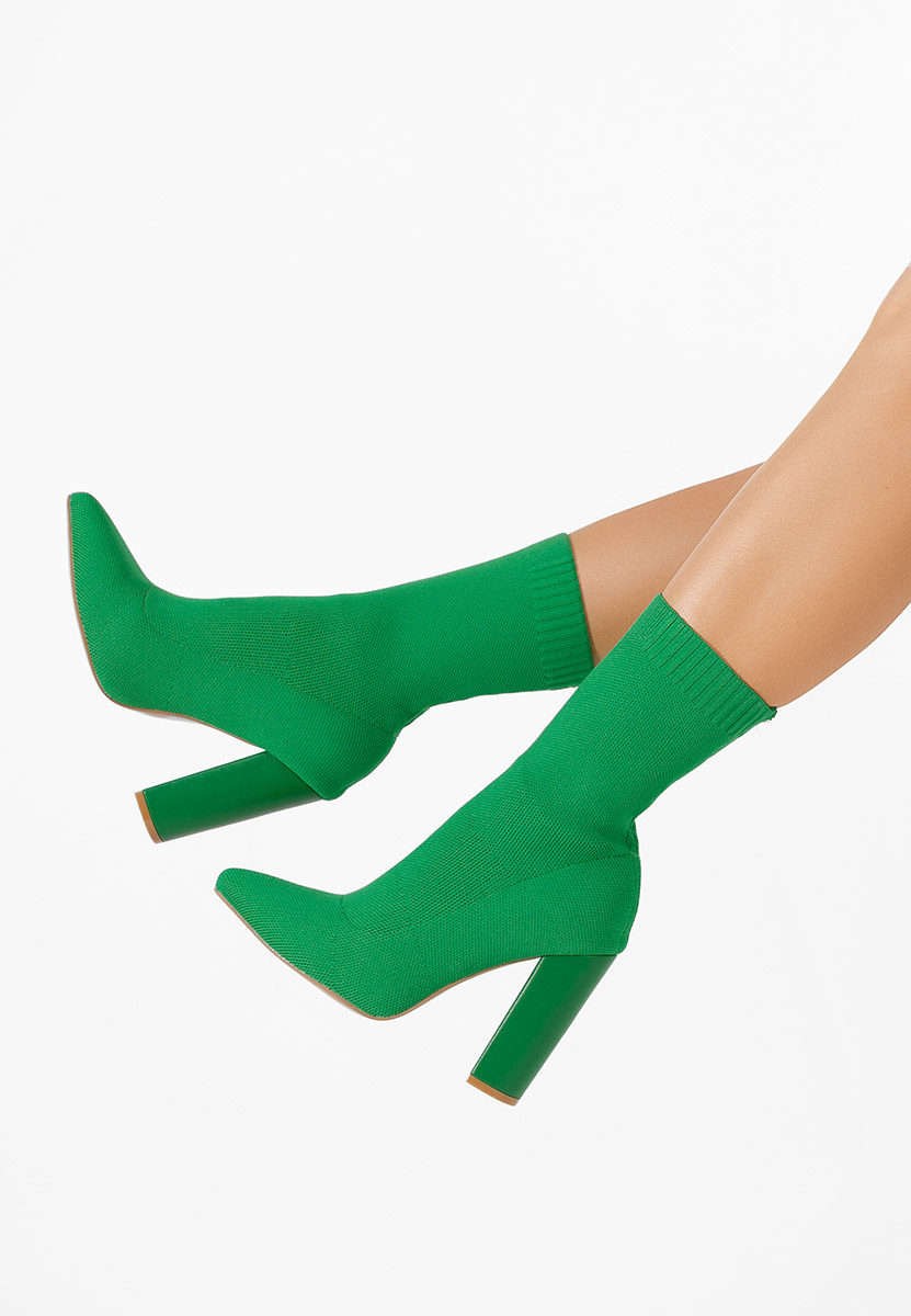 Seliah zöld bokacsizma vastag sarokkal