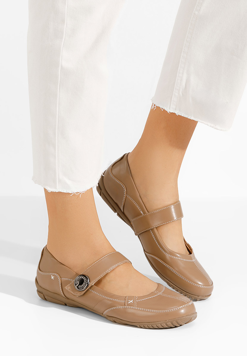 Chedia khaki pántos balerina cipő