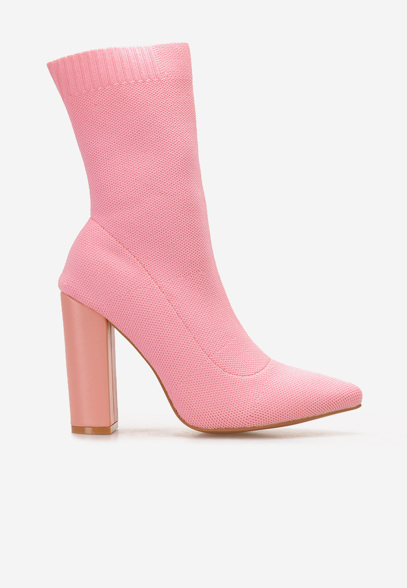 Seliah rózsaszín bokacsizma vastag sarokkal