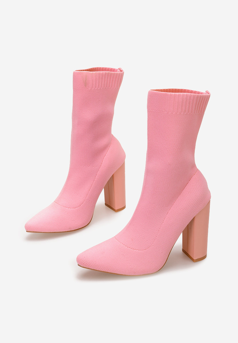 Seliah rózsaszín bokacsizma vastag sarokkal