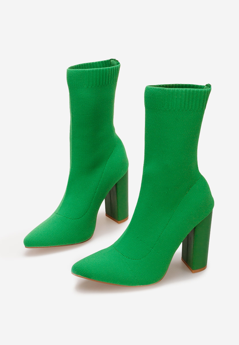 Seliah zöld bokacsizma vastag sarokkal