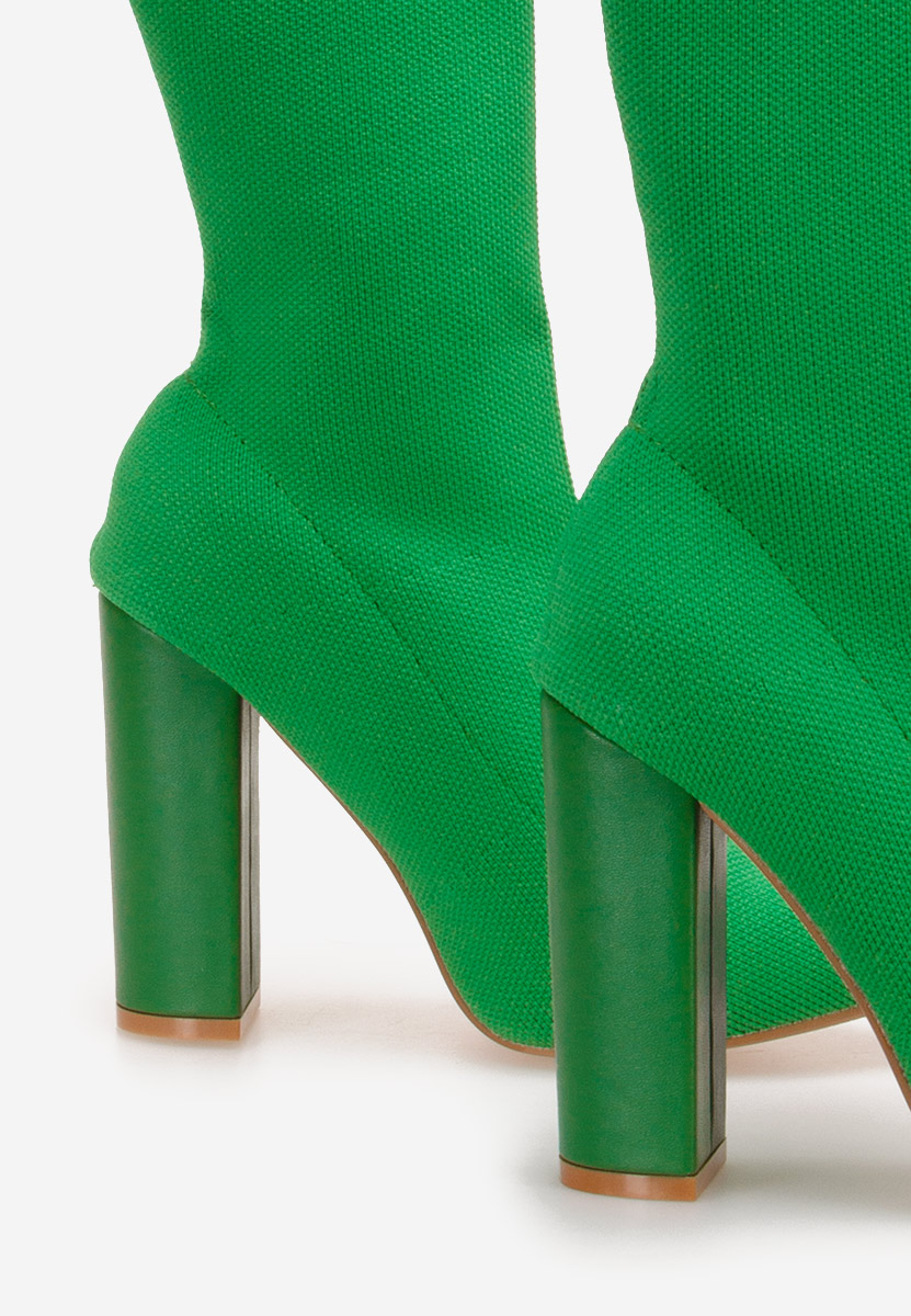 Seliah zöld bokacsizma vastag sarokkal