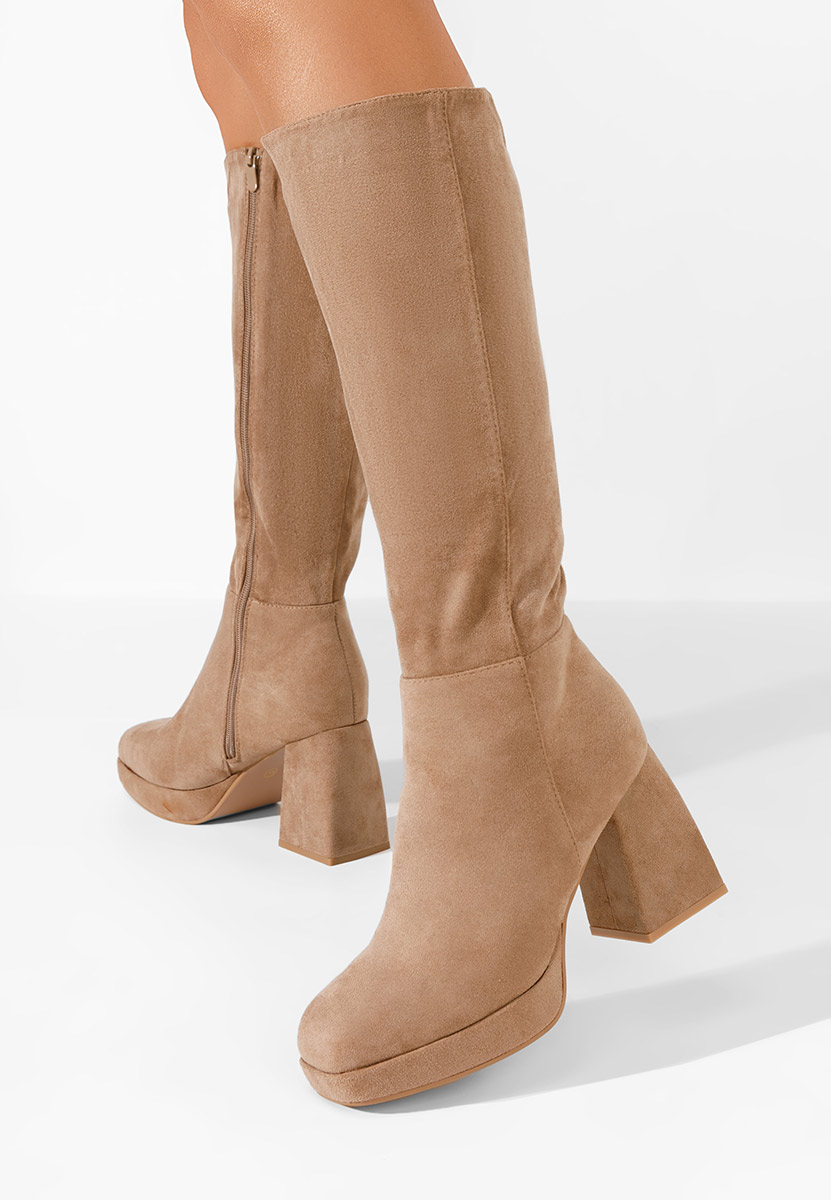 Acanora khaki magassarkú csizma