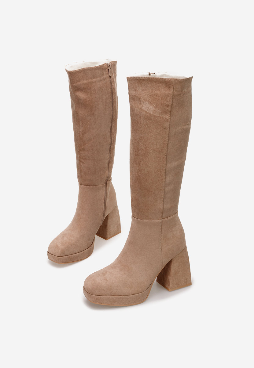 Acanora khaki magassarkú csizma