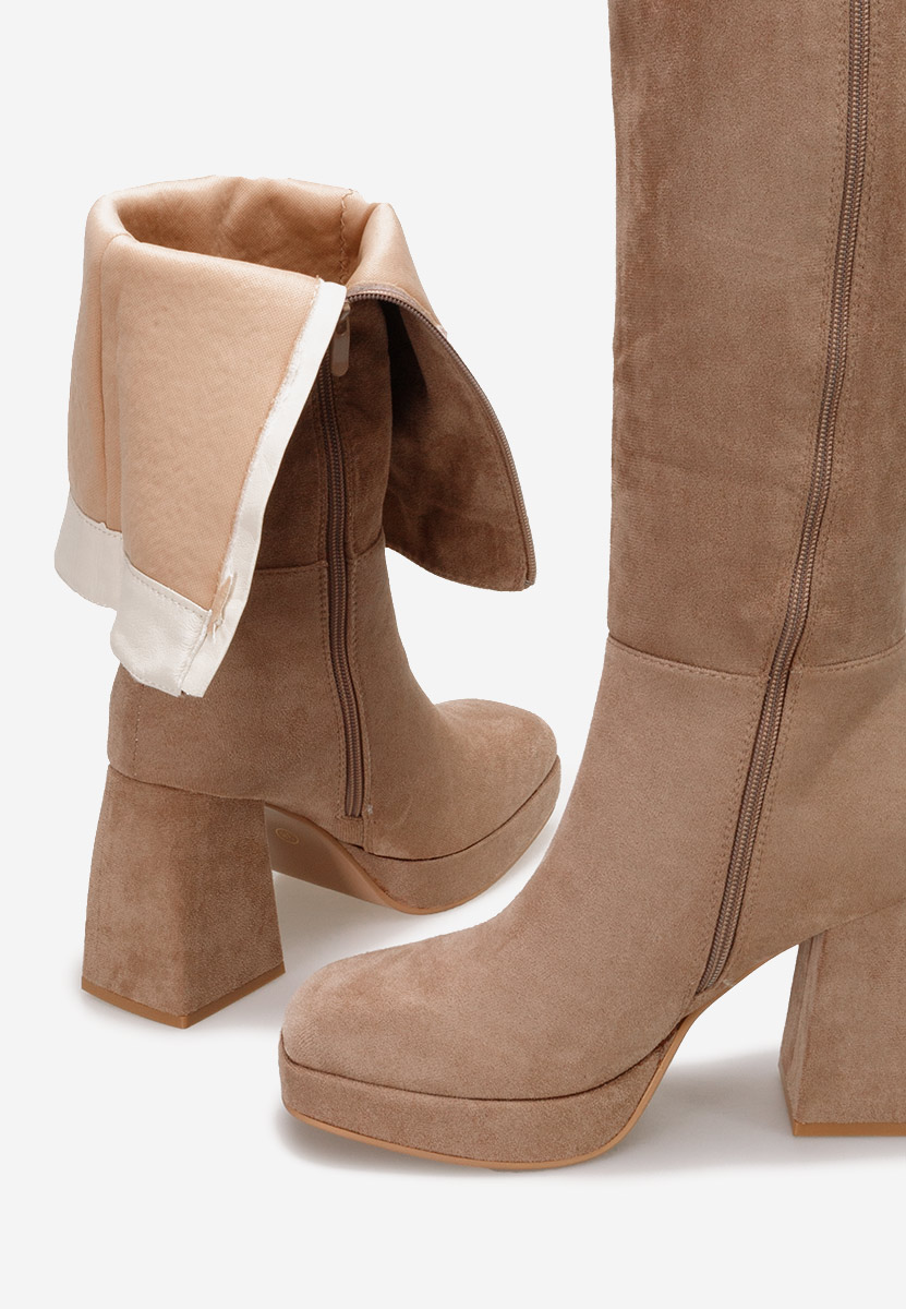 Acanora khaki magassarkú csizma