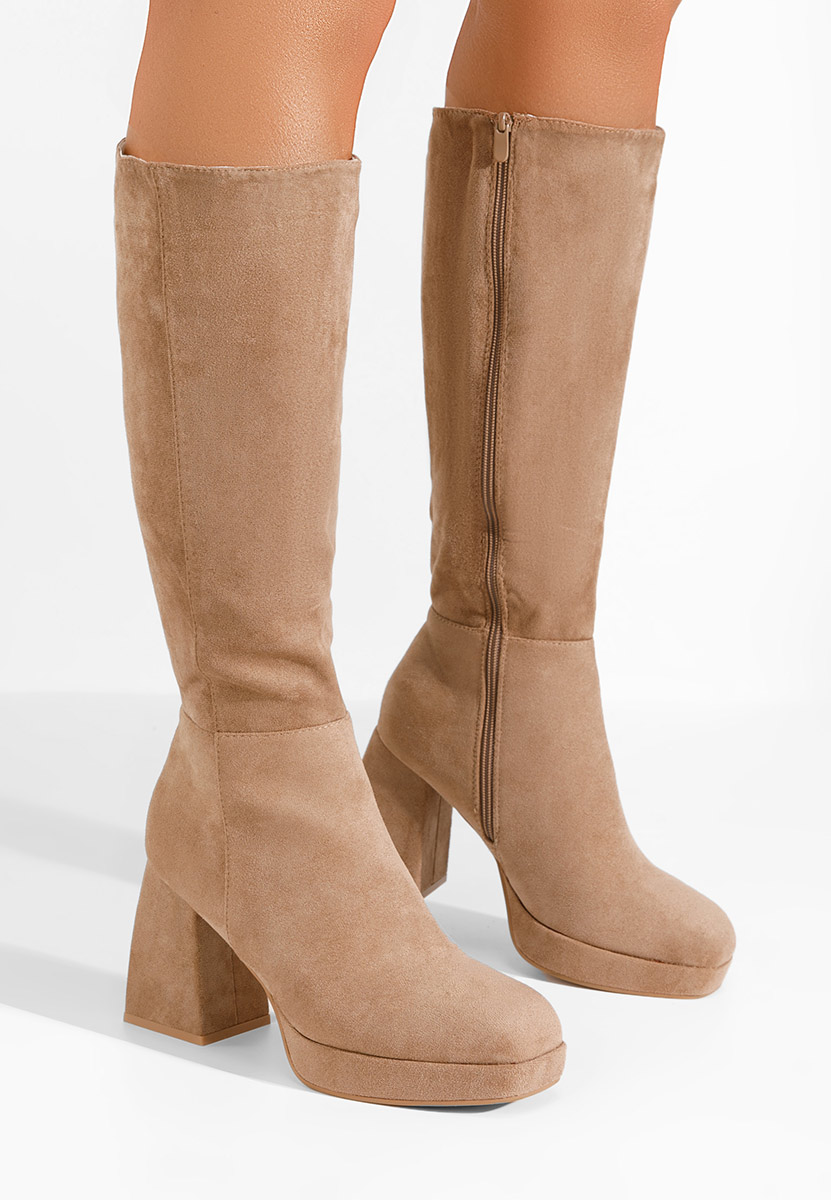 Acanora khaki magassarkú csizma