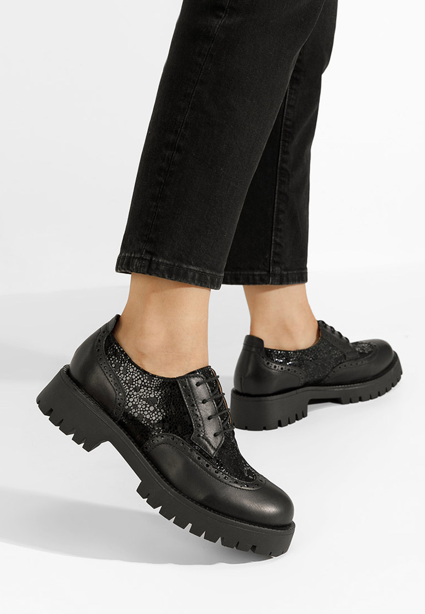 Flexa v4 fekete női brogue cipő