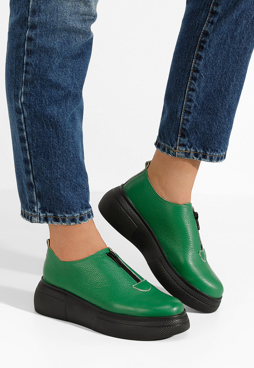 Amaera zöld fűzős női cipő