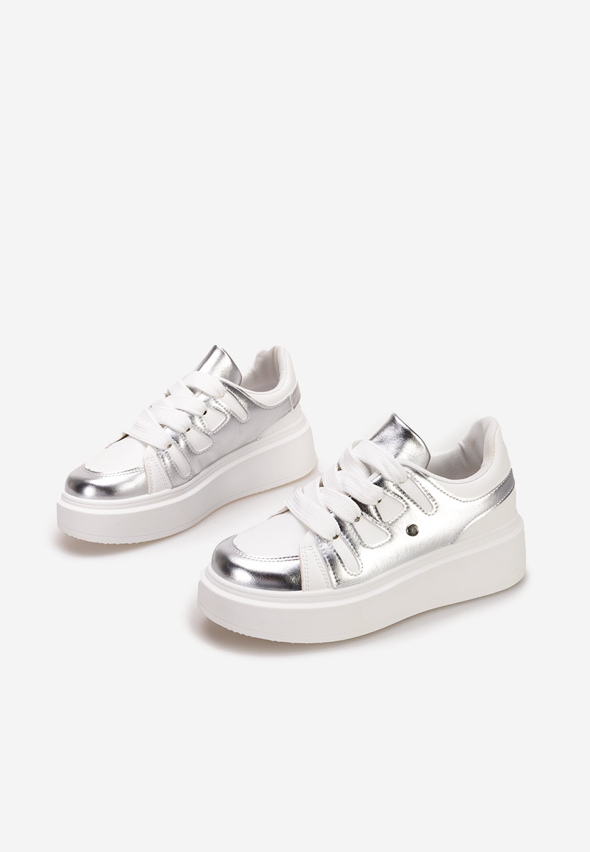 Cassatia ezüst telitalpú platform sneaker