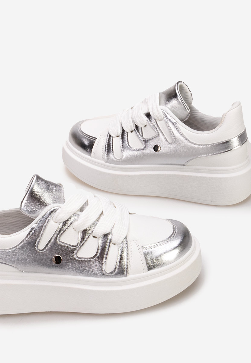 Cassatia ezüst telitalpú platform sneaker