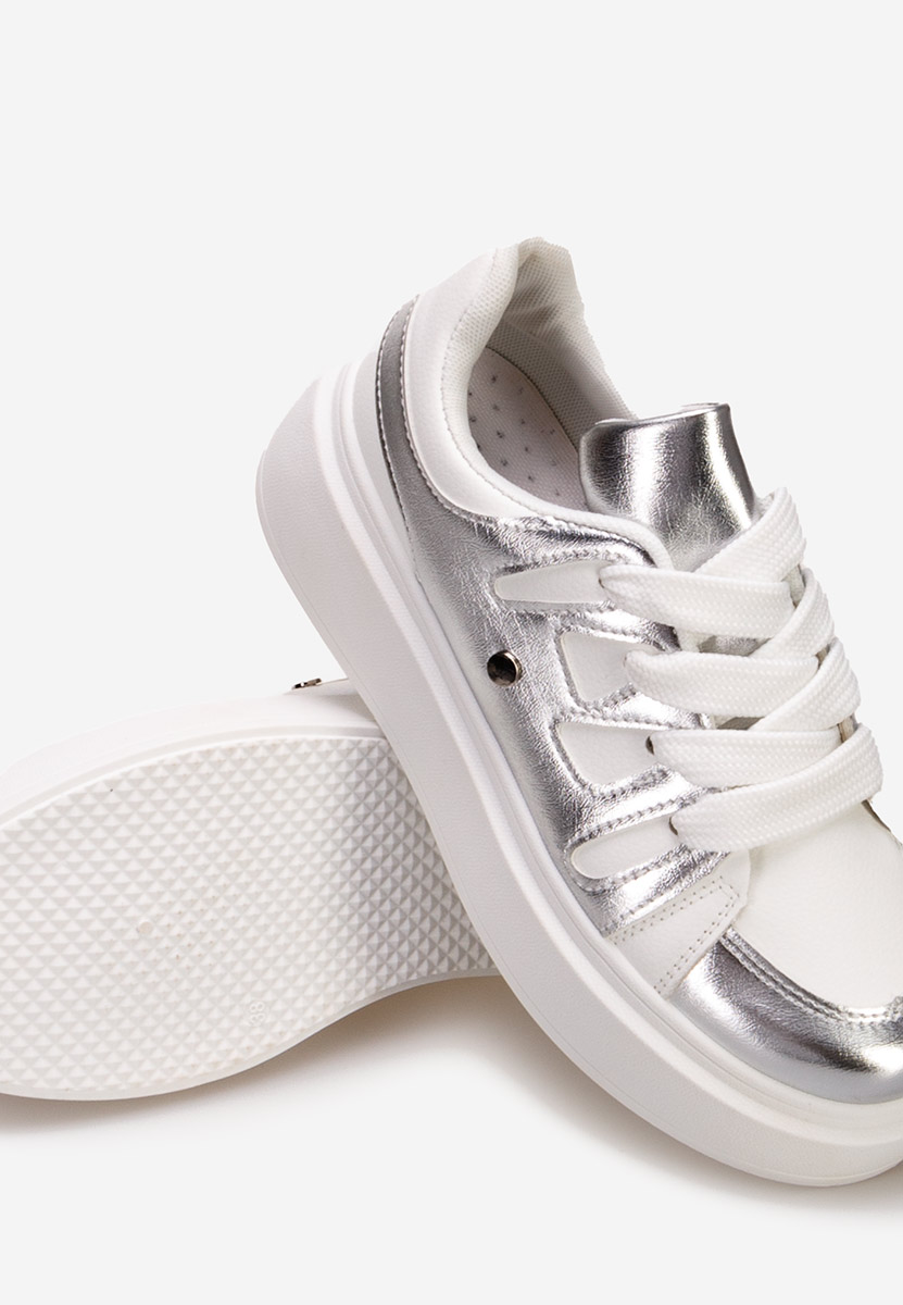 Cassatia ezüst telitalpú platform sneaker