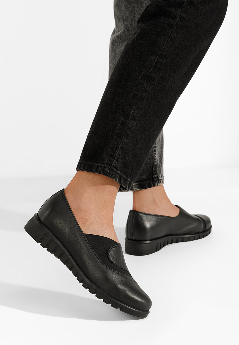 Piele janora fekete női casual cipő