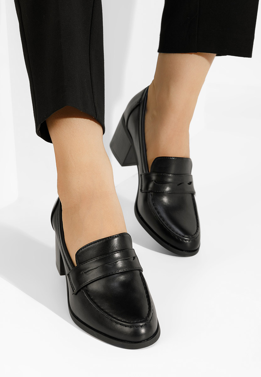 Sereya fekete női loafer cipő