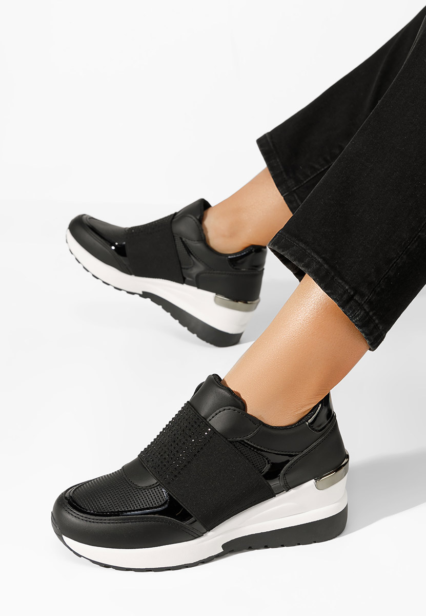 Valesca fekete platform sneaker cipő 