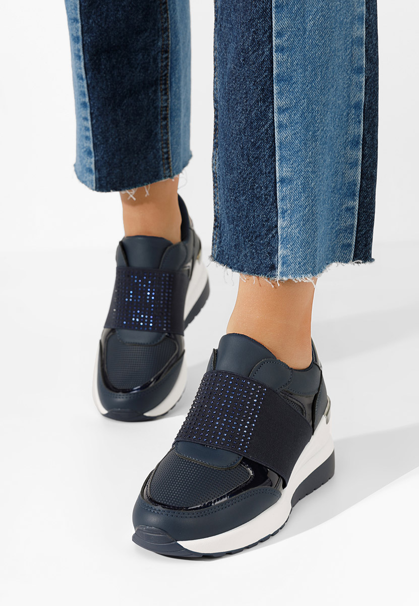 Valesca tengerészkék platform sneaker cipő 