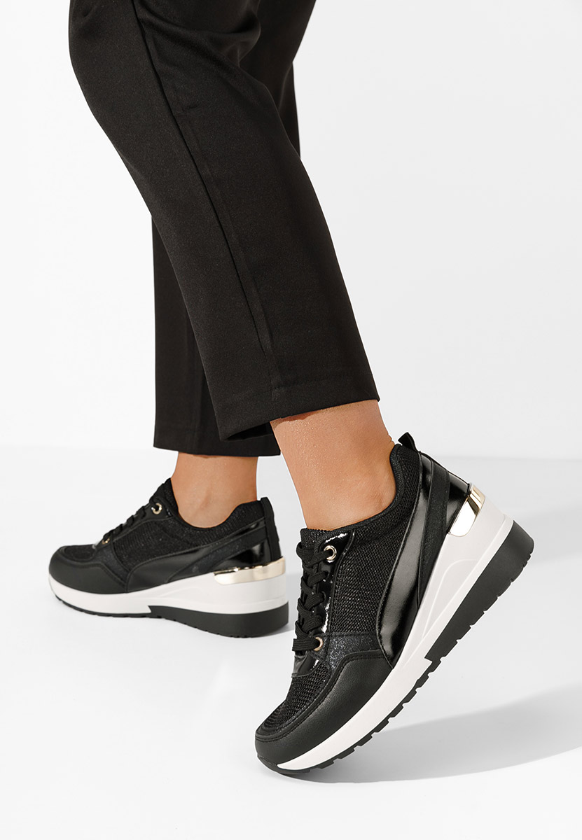 Tevega fekete platform sneaker cipő 