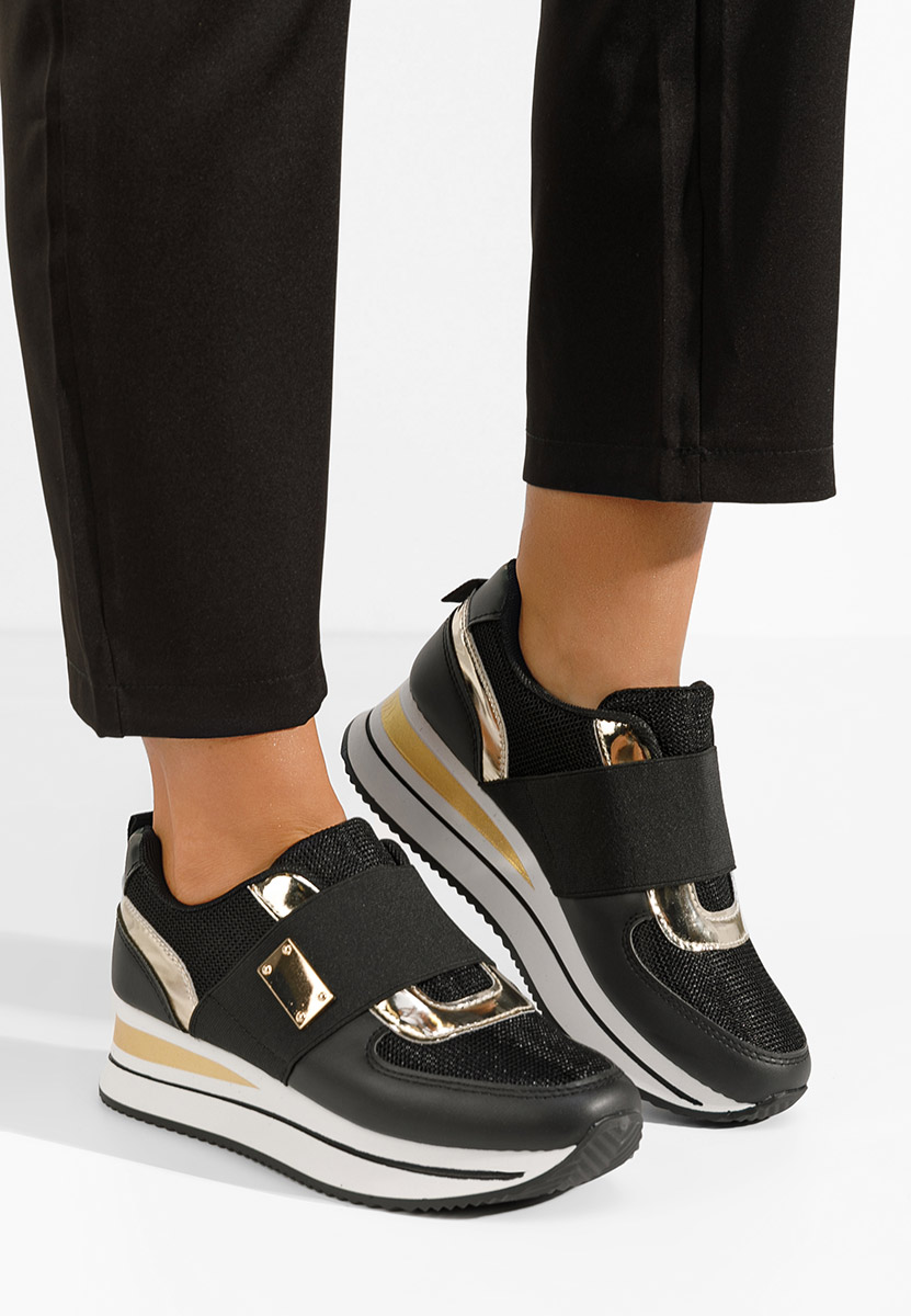 Leotava fekete platform sneaker cipő 