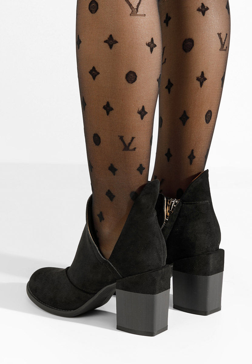 Odeisa v3 fekete bokacsizma vastag sarokkal