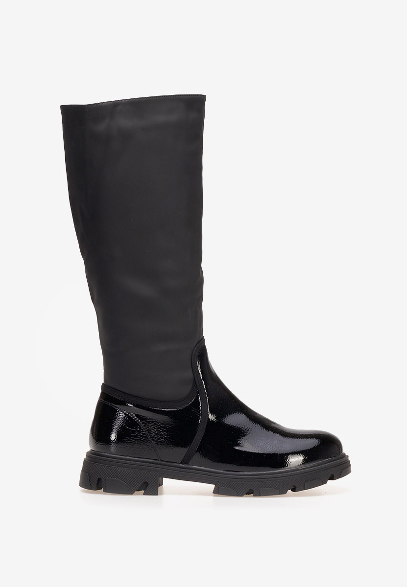 Cumbia fekete lapos talpú csizma 