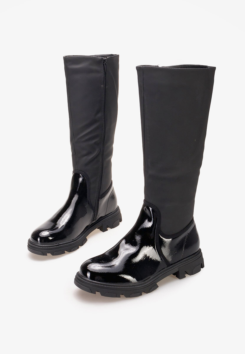 Cumbia fekete lapos talpú csizma 