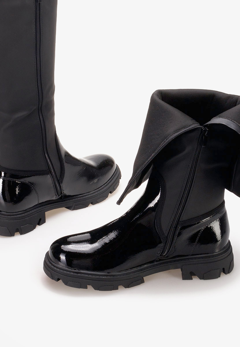 Cumbia fekete lapos talpú csizma 