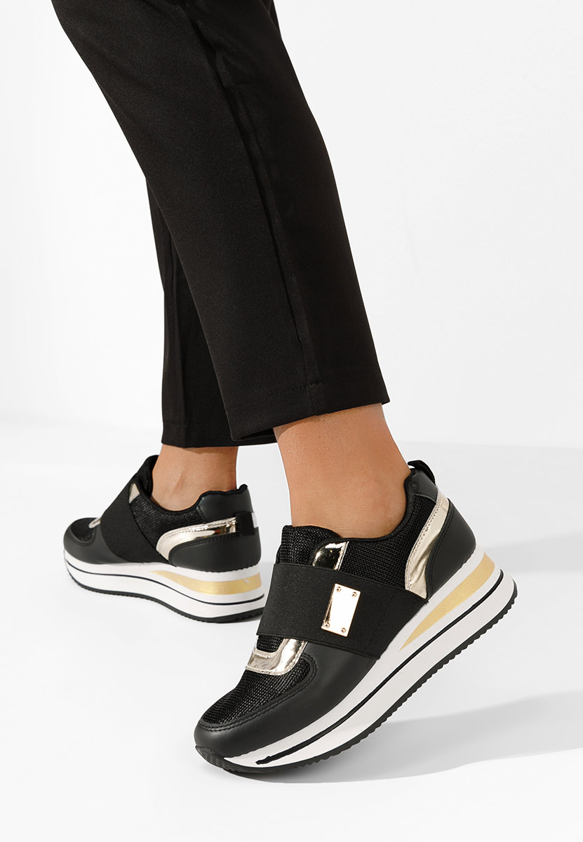 Leotava fekete platform sneaker cipő 