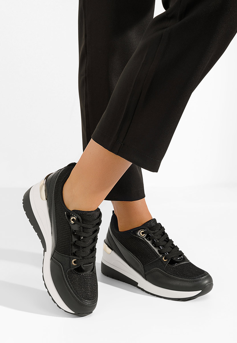 Tevega fekete platform sneaker cipő 