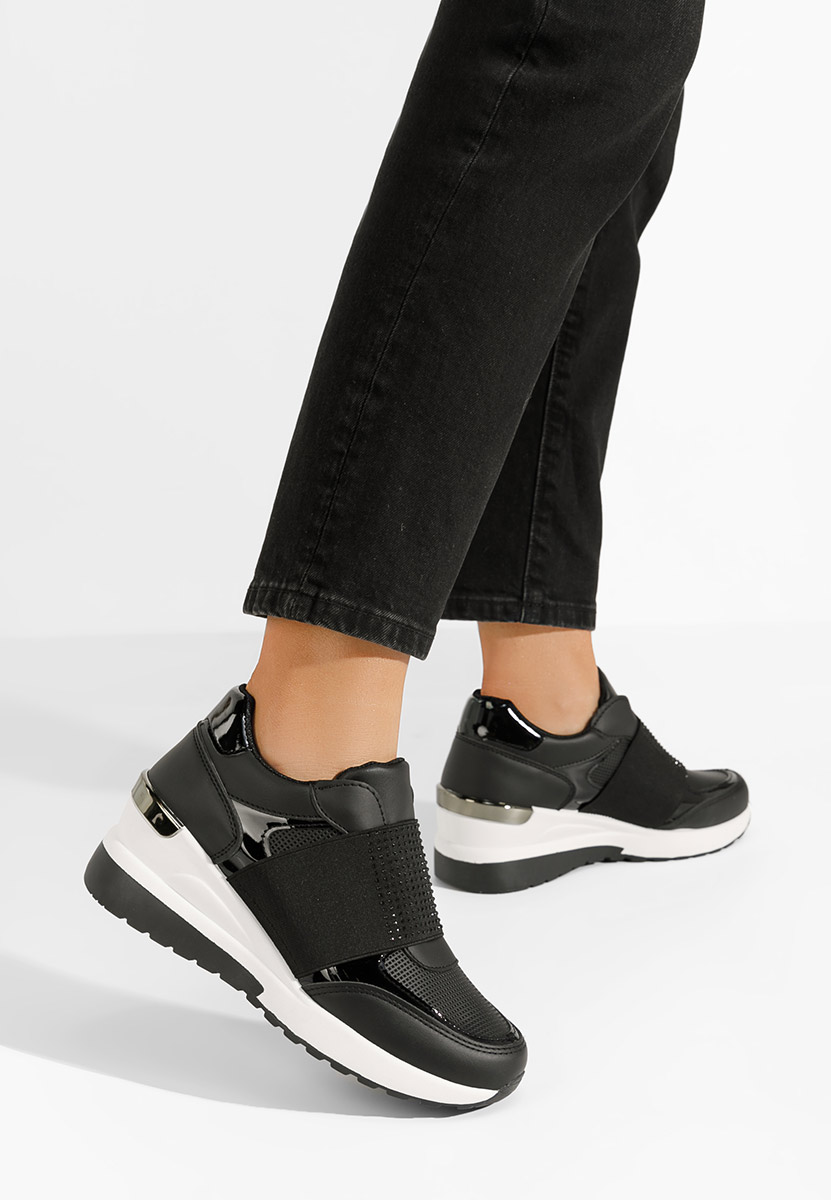 Valesca fekete platform sneaker cipő 