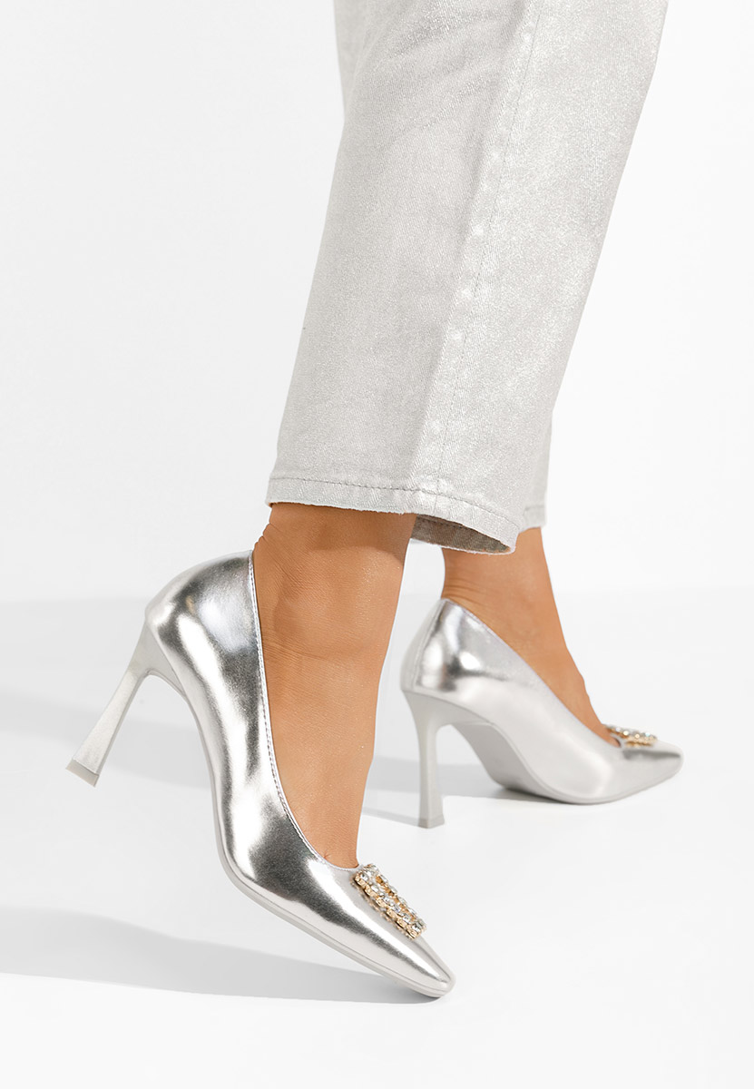 Zerna ezüst tűsarkú cipő 