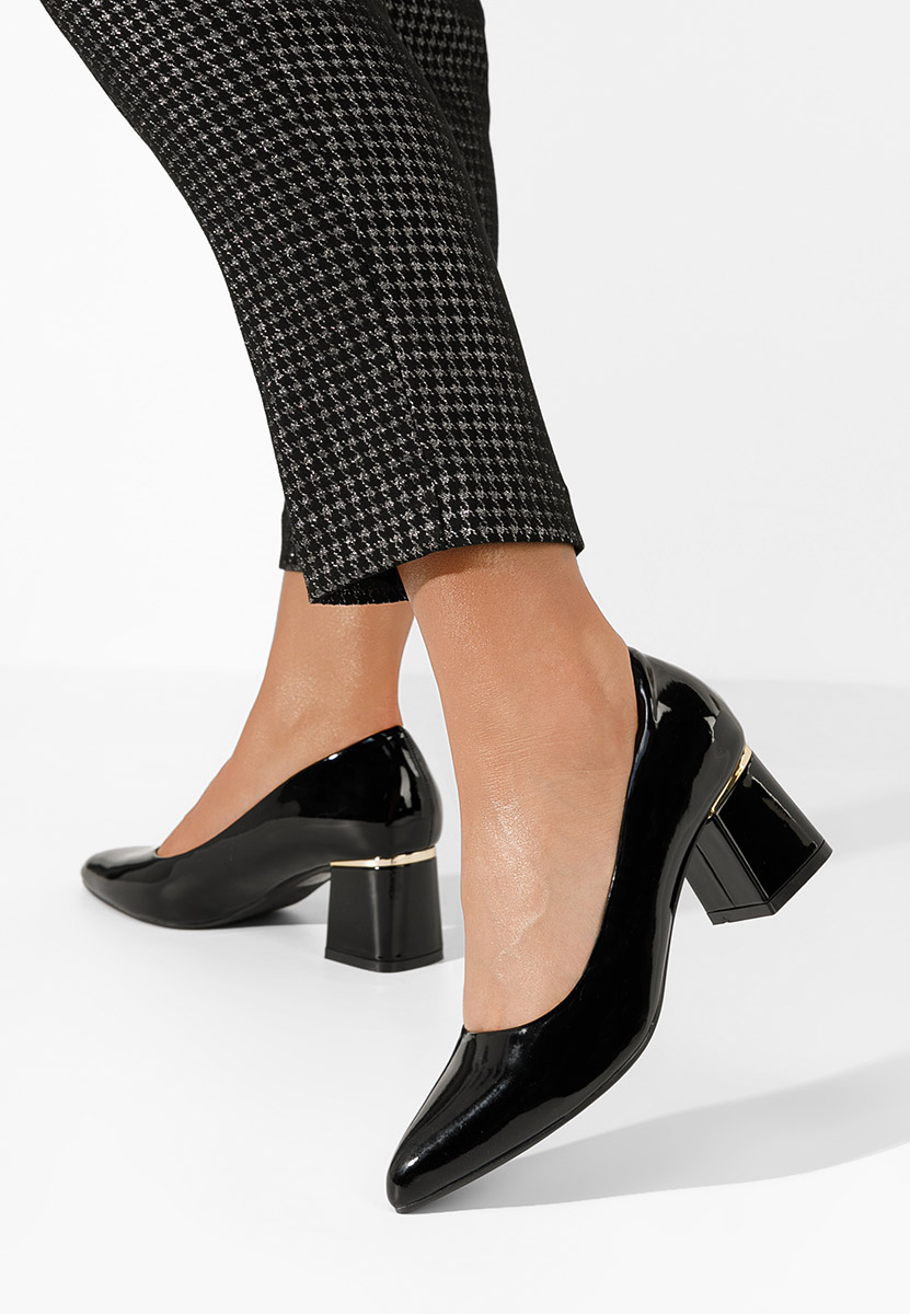 Aretha fekete vastag sarkú magassarkú 