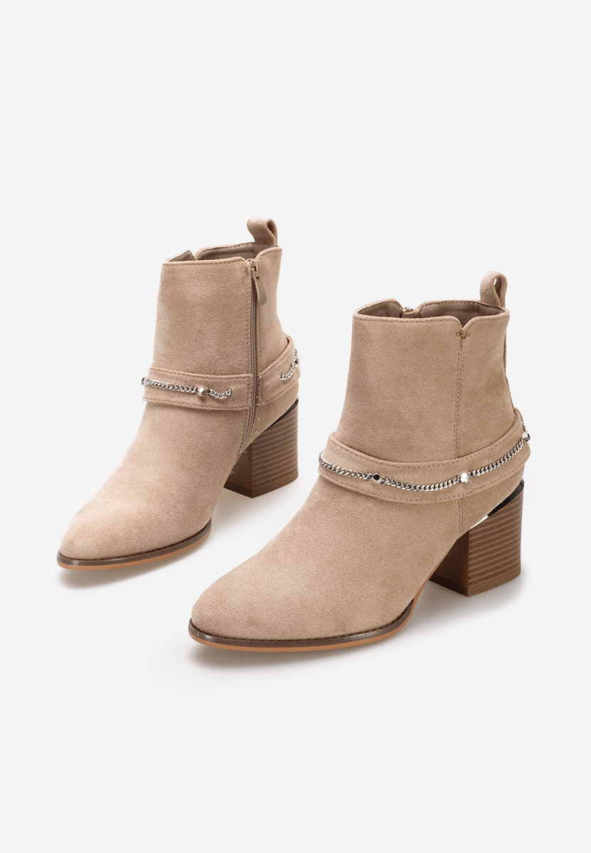 Katilea khaki bokacsizma vastag sarokkal