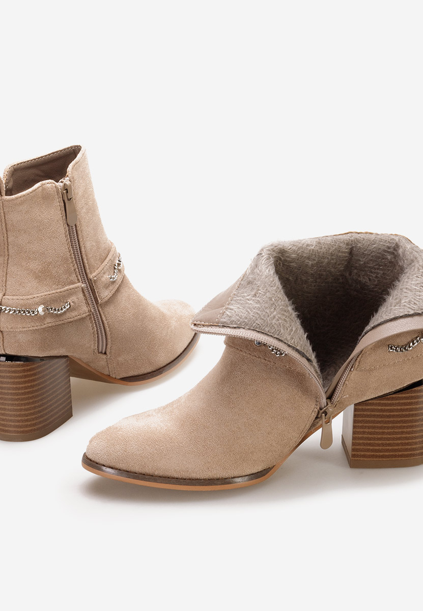 Katilea khaki bokacsizma vastag sarokkal